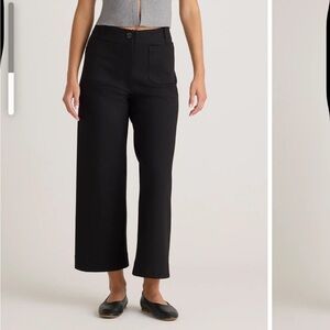 Quince Ultra-Stretch Ponte Cropped Wide Leg Pants, 12 EUC